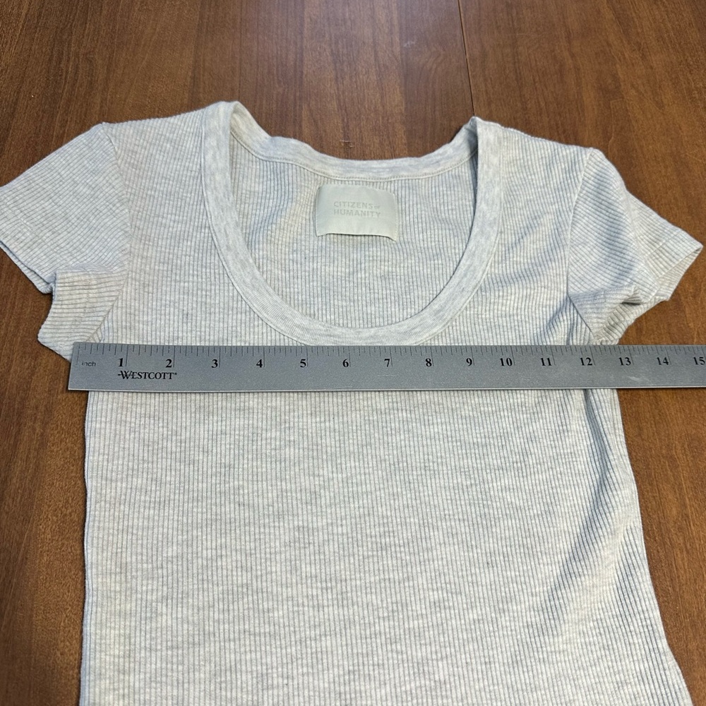 Citizens Of Humanity Lima Heather Gray Scoop Neck Tee - Picture 7 of 9